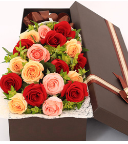 多彩玫瑰花盒